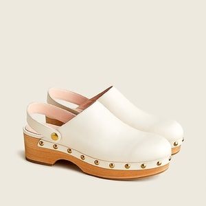 J.Crew White Leather Clogs Sz 9